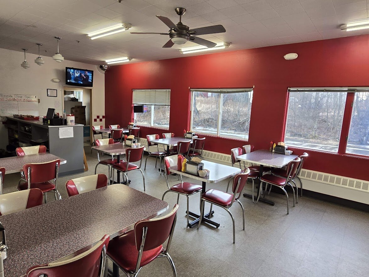 Comfortable interior of Bayside Diner in Dillingham